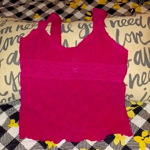 Pink lace pajama tank top